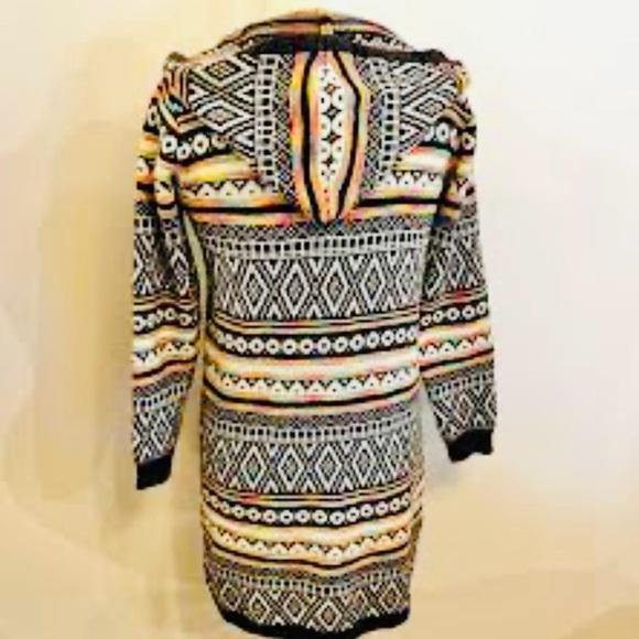 Monteau Hooded Intarsia Duster Cardigan NWOT SIZE SMALL - Picture 2 of 7